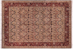 handmade Transitional Mujahid Green Red Hand Knotted RECTANGLE 100% WOOL area rug 9x12