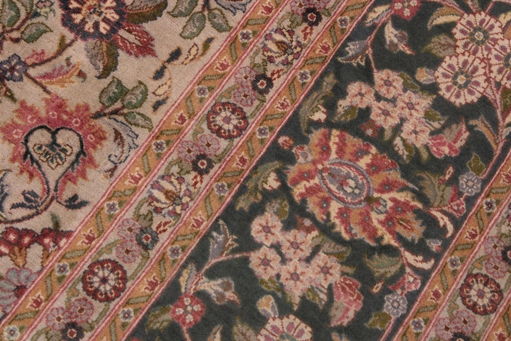 handmade Traditional Hussani Gray Drk.green Hand Knotted RECTANGLE 100% WOOL area rug 9x12