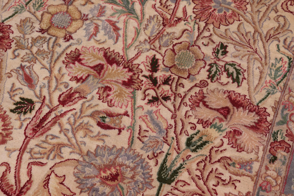 handmade Transitional Irfan Ivory Lt. Blue Hand Knotted RECTANGLE 100% WOOL area rug 9x12