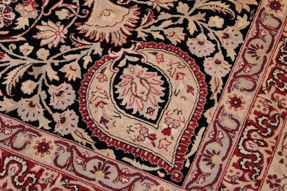 handmade Traditional Kirman Beige Red Hand Knotted RECTANGLE 100% WOOL area rug 9x12