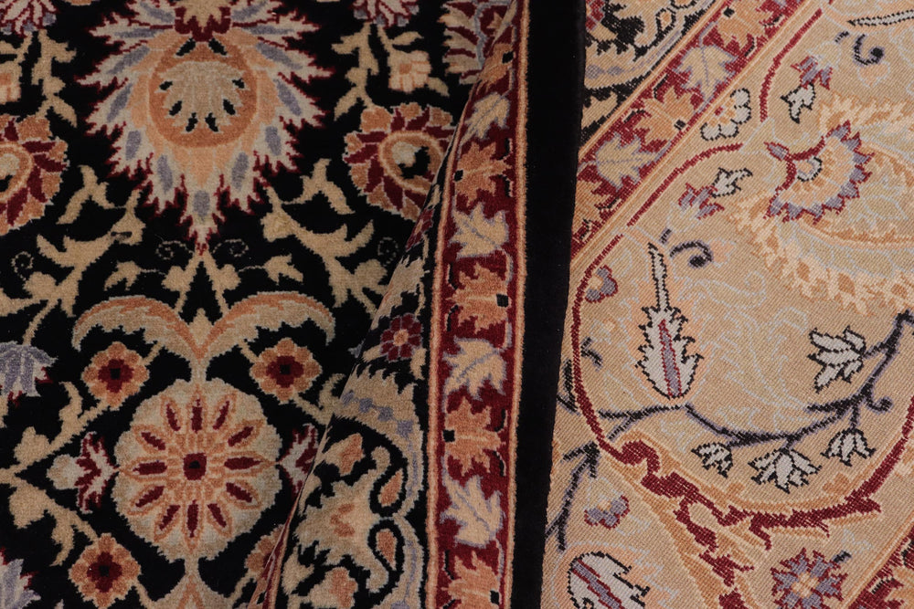 handmade Transitional New Asif Black Tan Hand Knotted RECTANGLE 100% WOOL area rug 9x12