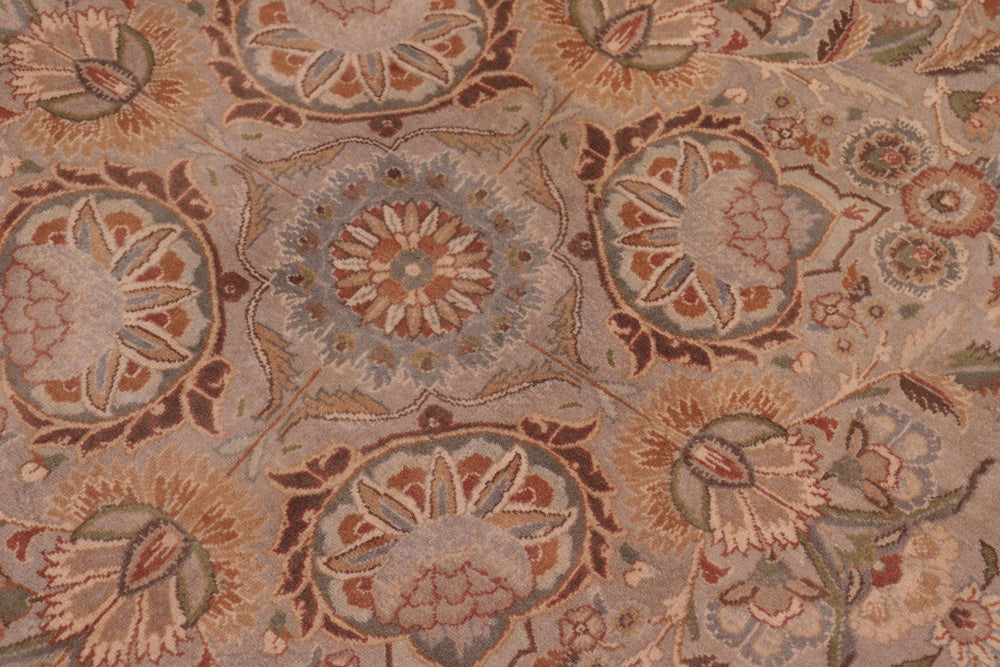 handmade Traditional Lahore Lt. Gray Lt. Gray Hand Knotted RECTANGLE 100% WOOL area rug 9x12