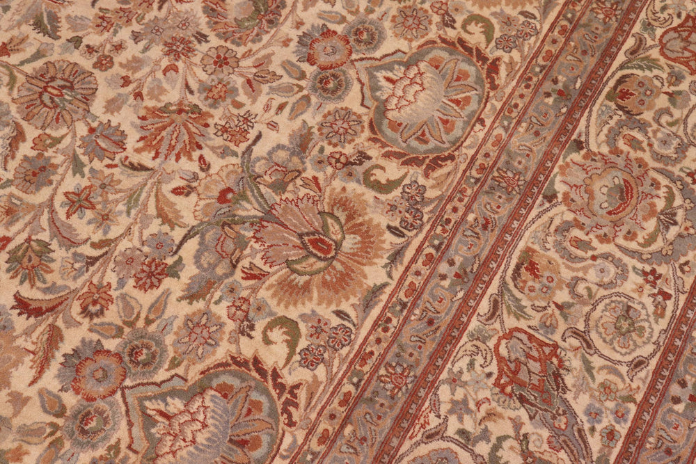 handmade Traditional  Ivory Ivory Hand Knotted RECTANGLE 100% WOOL area rug 9x12