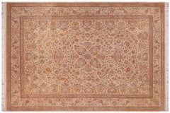 handmade Traditional  Ivory Ivory Hand Knotted RECTANGLE 100% WOOL area rug 9x12