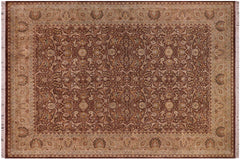 handmade Transitional Regular Brown Tan Hand Knotted RECTANGLE 100% WOOL area rug 9x12