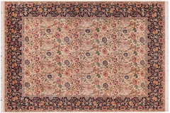 handmade Transitional Sultan Ivory Blue Hand Knotted RECTANGLE 100% WOOL area rug 9x12