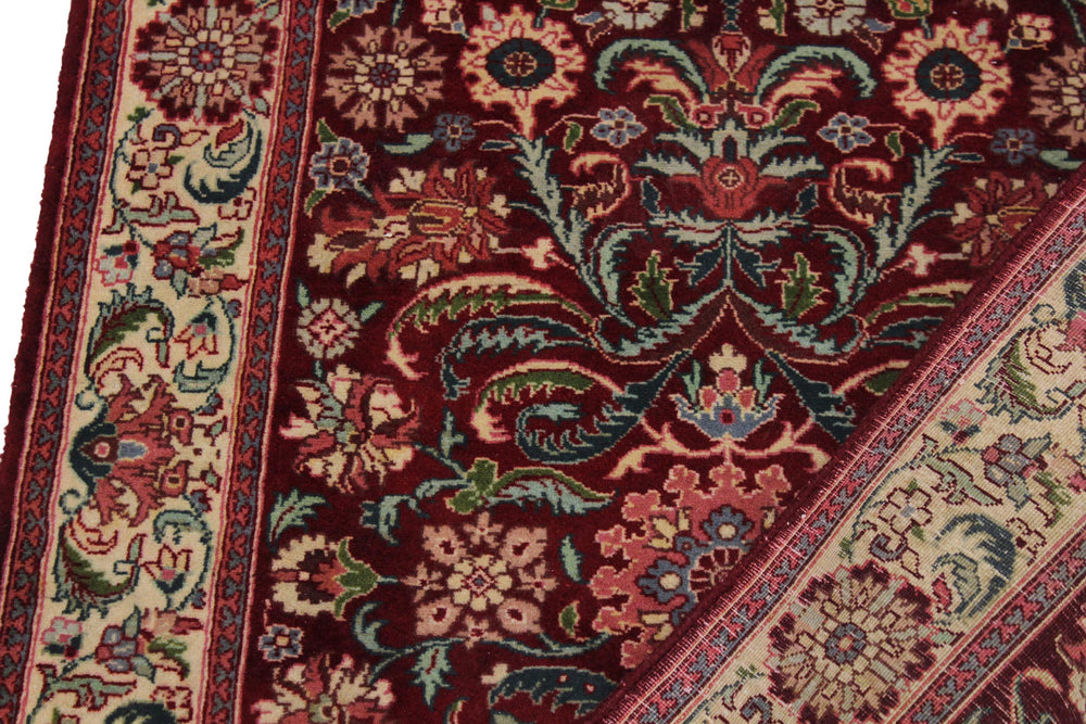 handmade Traditional Kirman Red Beige Hand Knotted RUNNER 100% WOOL area rug 3' x 10'