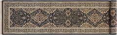 handmade Transitional Design Black Ivory Hand Knotted RUNNER 100% WOOL area rug 3' x 13'