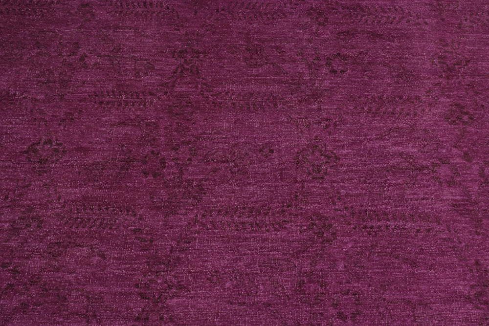 handmade Over Dyed Over Dyed Purple Purple Hand Knotted RECTANGLE 100% WOOL area rug 10' x 14'