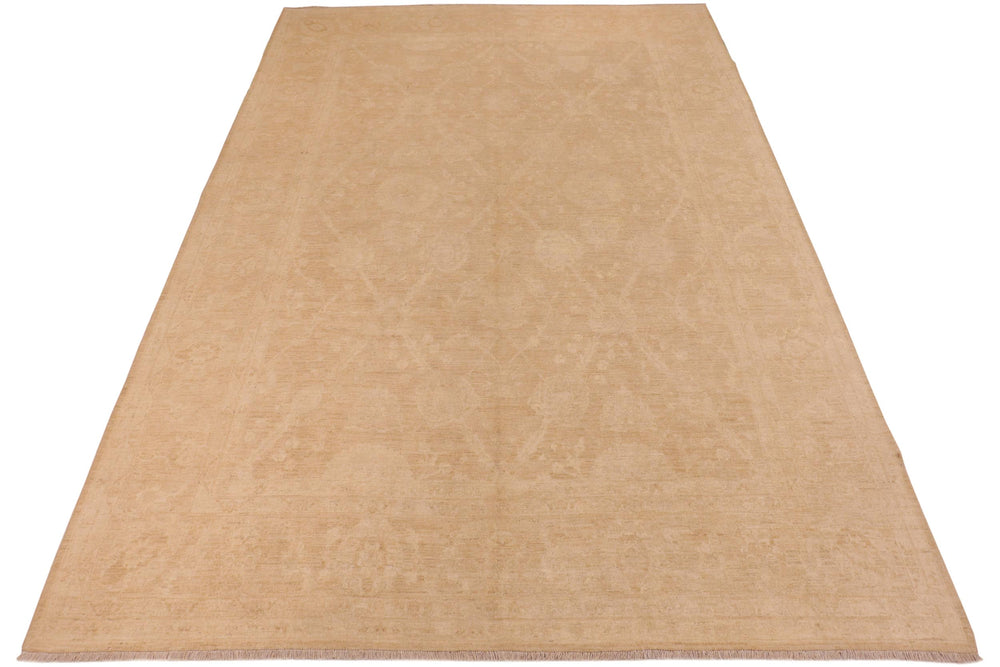 handmade Modern Kafkaz Brown Tan Hand Knotted RECTANGLE 100% WOOL area rug 10' x 14'