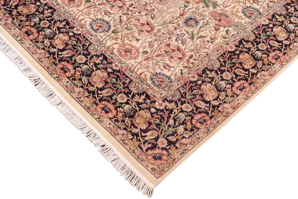 handmade Transitional Irfan Beige Blue Hand Knotted RECTANGLE 100% WOOL area rug 8x10
