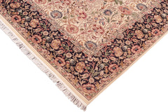 handmade Transitional Irfan Beige Blue Hand Knotted RECTANGLE 100% WOOL area rug 8x10
