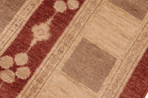 handmade Transitional Kafkaz Beige Rust Hand Knotted RECTANGLE 100% WOOL area rug 8' x 10'