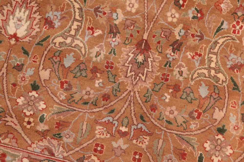 handmade Transitional Lahore Brown Green Hand Knotted RECTANGLE 100% WOOL area rug 8x11