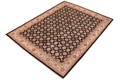 handmade Transitional Kafkaz Brown Beige Hand Knotted RECTANGLE 100% WOOL area rug 8' x 10'
