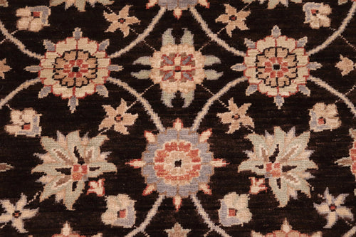 handmade Transitional Kafkaz Brown Beige Hand Knotted RECTANGLE 100% WOOL area rug 8' x 10'