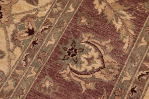 handmade Transitional Kafkaz Beige Brown Hand Knotted RECTANGLE 100% WOOL area rug 8' x 10'