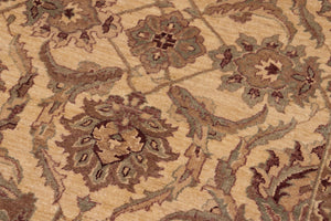 handmade Transitional Kafkaz Beige Brown Hand Knotted RECTANGLE 100% WOOL area rug 8' x 10'