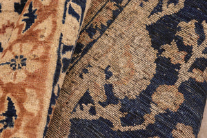 handmade Transitional Kafkaz Blue Brown Hand Knotted RECTANGLE 100% WOOL area rug 8' x 10'