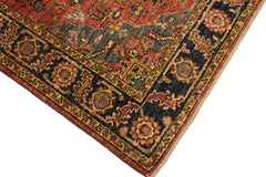 handmade Traditional Kafkaz Rust Blue Hand Knotted RECTANGLE 100% WOOL area rug 4' x 6'