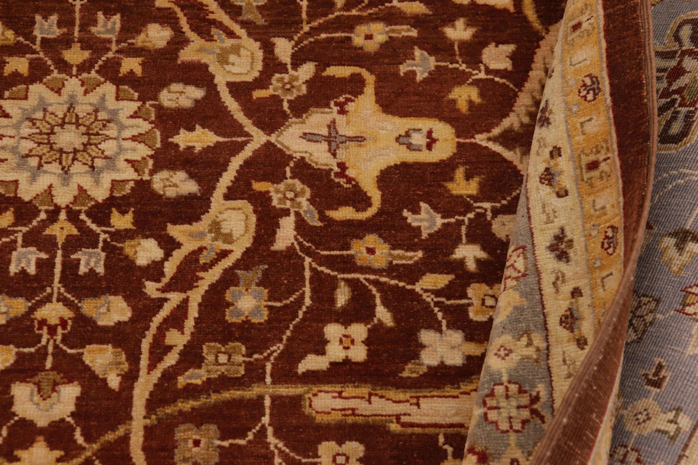 handmade Transitional Kafkaz Brown Gray Hand Knotted RECTANGLE 100% WOOL area rug 9x12
