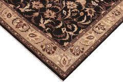handmade Traditional Kafkaz Black Gray Hand Knotted RECTANGLE 100% WOOL area rug 9x12