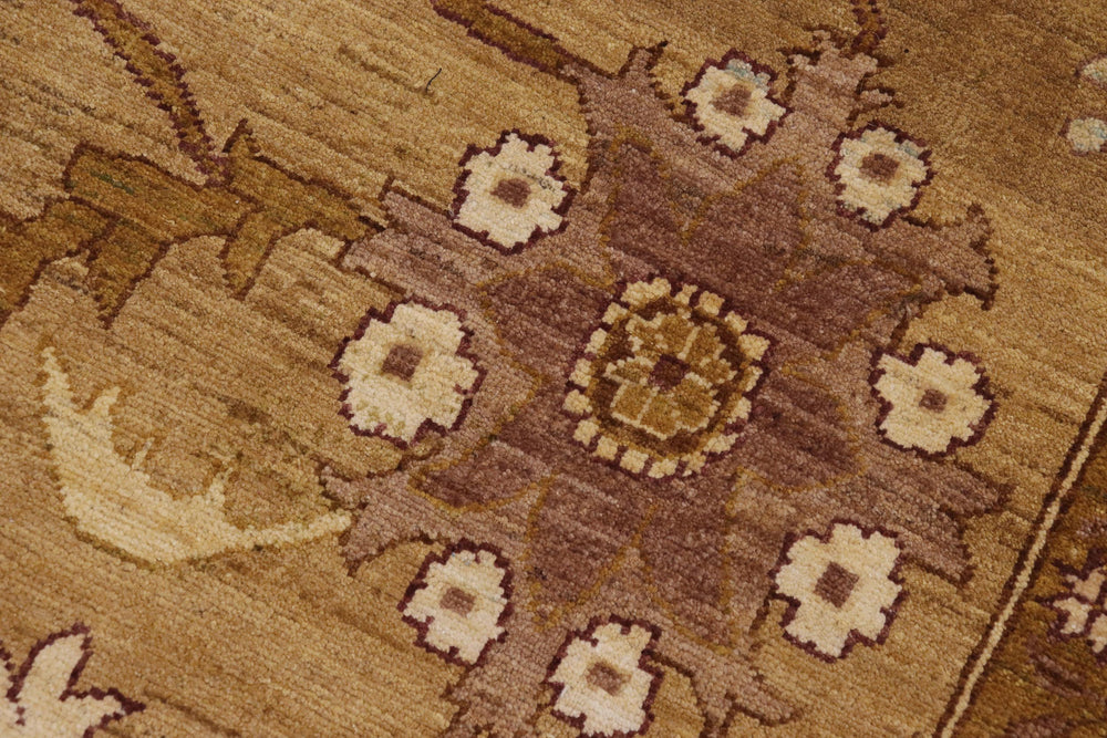 handmade Traditional Kafkaz Tan Brown Hand Knotted RECTANGLE 100% WOOL area rug 9x12