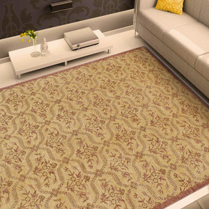 handmade Transitional Kafkaz Gold Brown Hand Knotted RECTANGLE 100% WOOL area rug 9' x 12'