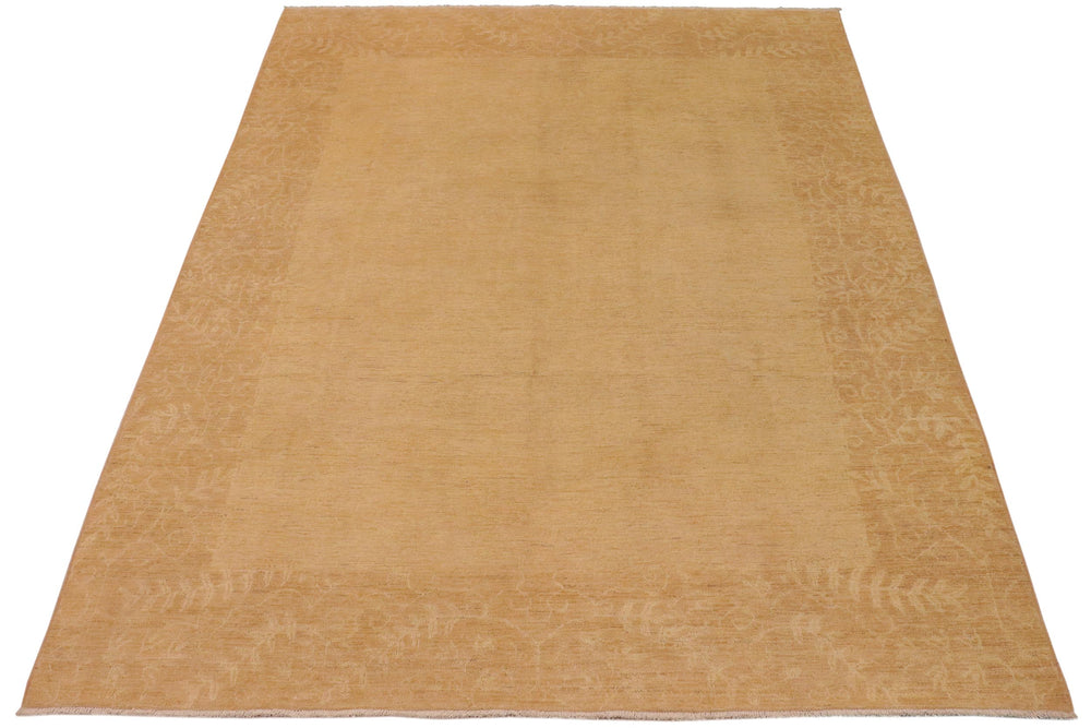 handmade Modern Kafkaz Tan Beige Hand Knotted RECTANGLE 100% WOOL area rug 9' x 11'