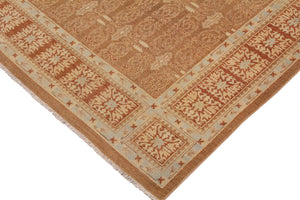 handmade Transitional Kafkaz Brown Rust Hand Knotted RECTANGLE 100% WOOL area rug 9' x 12'