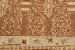 handmade Transitional Kafkaz Brown Rust Hand Knotted RECTANGLE 100% WOOL area rug 9' x 12'