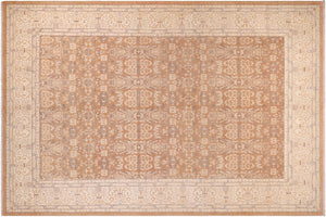 handmade Transitional Kafkaz Lt. Brown Beige Hand Knotted RECTANGLE 100% WOOL area rug 9' x 12'