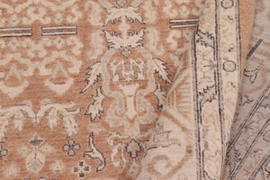 handmade Transitional Kafkaz Lt. Brown Beige Hand Knotted RECTANGLE 100% WOOL area rug 9' x 12'