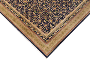 handmade Transitional Kafkaz Blue Green Hand Knotted RECTANGLE 100% WOOL area rug 9' x 12'