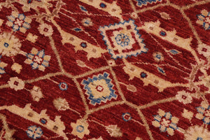 handmade Transitional Kafkaz Red Lt. Green Hand Knotted RECTANGLE 100% WOOL area rug 9' x 12'
