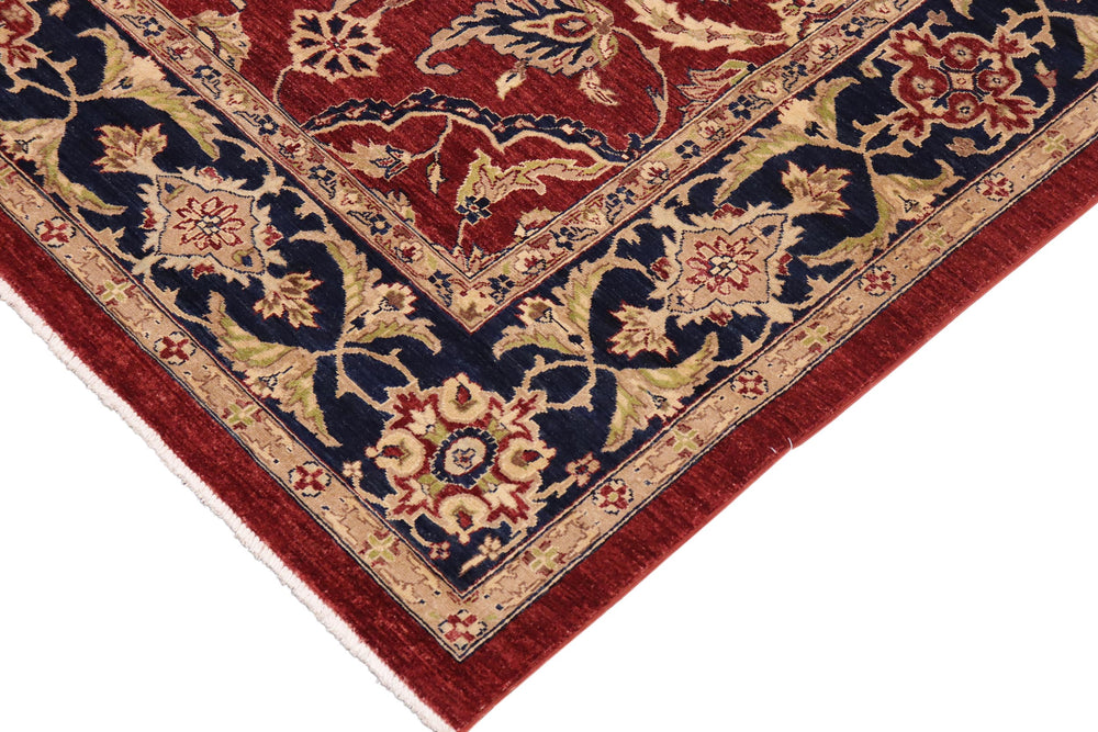 handmade Traditional Kafkaz Red Blue Hand Knotted RECTANGLE 100% WOOL area rug 9x12