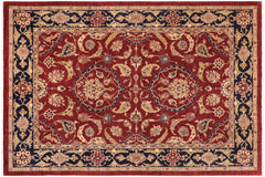 handmade Traditional Kafkaz Red Blue Hand Knotted RECTANGLE 100% WOOL area rug 9x12
