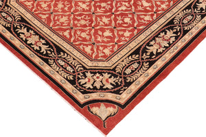 handmade Transitional Kafkaz Red Black Hand Knotted RECTANGLE 100% WOOL area rug 10' x 14'