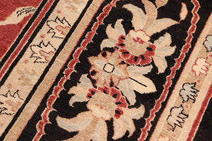 handmade Transitional Kafkaz Red Black Hand Knotted RECTANGLE 100% WOOL area rug 10' x 14'