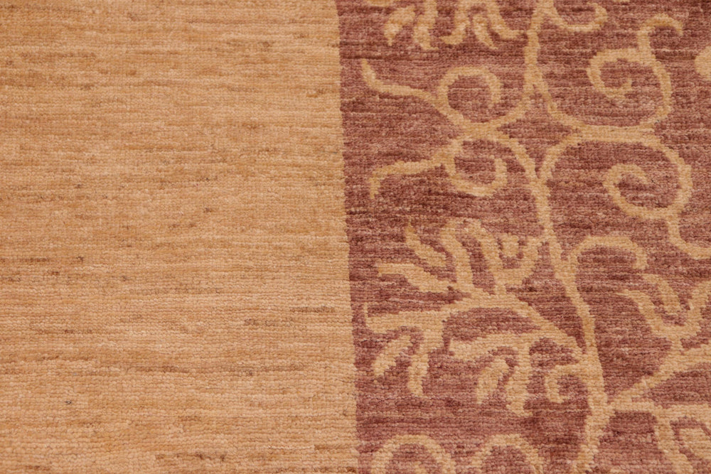 handmade Modern Kafkaz Tan Brown Hand Knotted RECTANGLE 100% WOOL area rug 8' x 10'