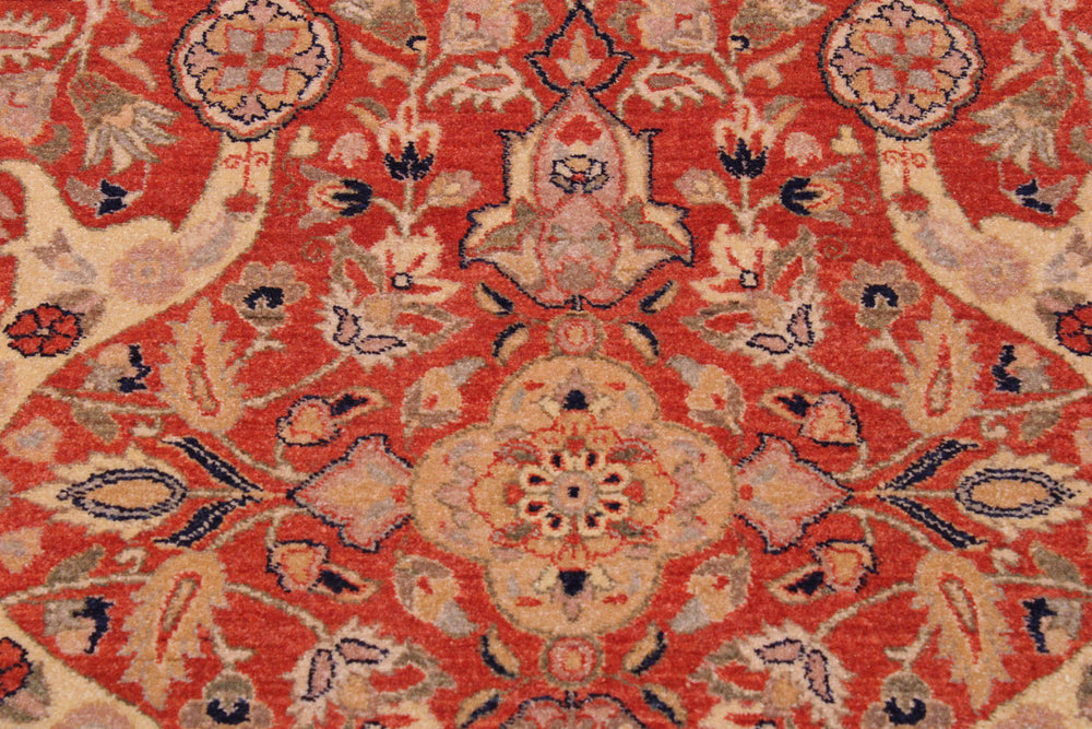 handmade Transitional Lahore Rust Tan Hand Knotted RECTANGLE 100% WOOL area rug 8' x 12'