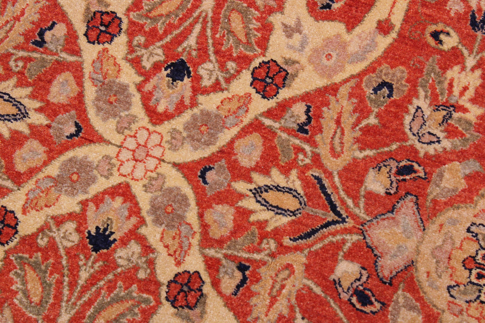 handmade Transitional Lahore Rust Tan Hand Knotted RECTANGLE 100% WOOL area rug 8' x 12'