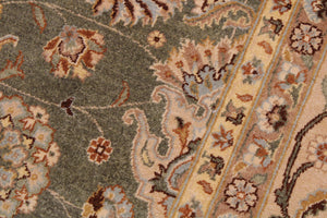 handmade Traditional Veg Dye Green Lt. Tan Hand Knotted RECTANGLE 100% WOOL area rug 9' x 12'