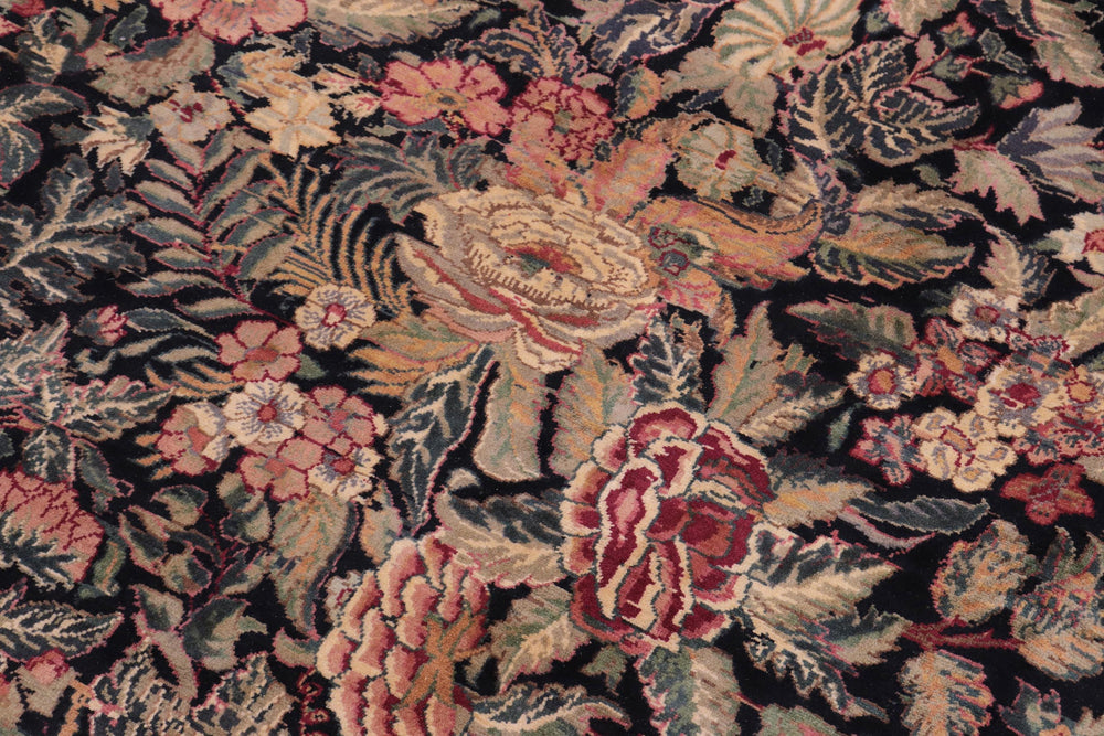 handmade Transitional Abusson Black Black Hand Knotted RECTANGLE 100% WOOL area rug 10x14