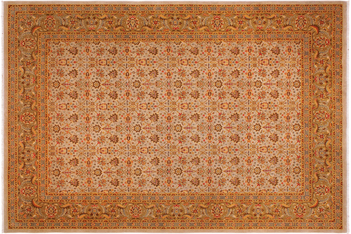 9x12 hand knotted Persian rug in gray and green - Istanbul Jaymie