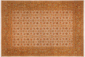 handmade Transitional  Lt. Gray Lt. Green Hand Knotted RECTANGLE 100% WOOL area rug 9' x 12'