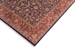handmade Traditional Dabir Blue Aubergine Hand Knotted RECTANGLE 100% WOOL area rug 8x10