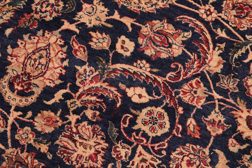 handmade Traditional Dabir Blue Aubergine Hand Knotted RECTANGLE 100% WOOL area rug 8x10