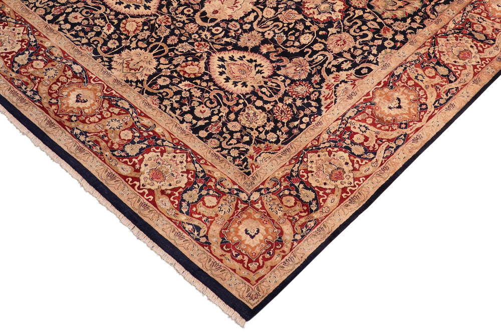 handmade Transitional Anmol Agra Blue Red Hand Knotted RECTANGLE 100% WOOL area rug 8x11