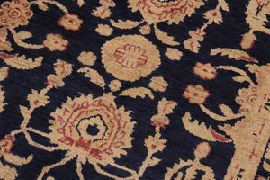 handmade Transitional Kafkaz Blue Red Hand Knotted RECTANGLE 100% WOOL area rug 9' x 12'